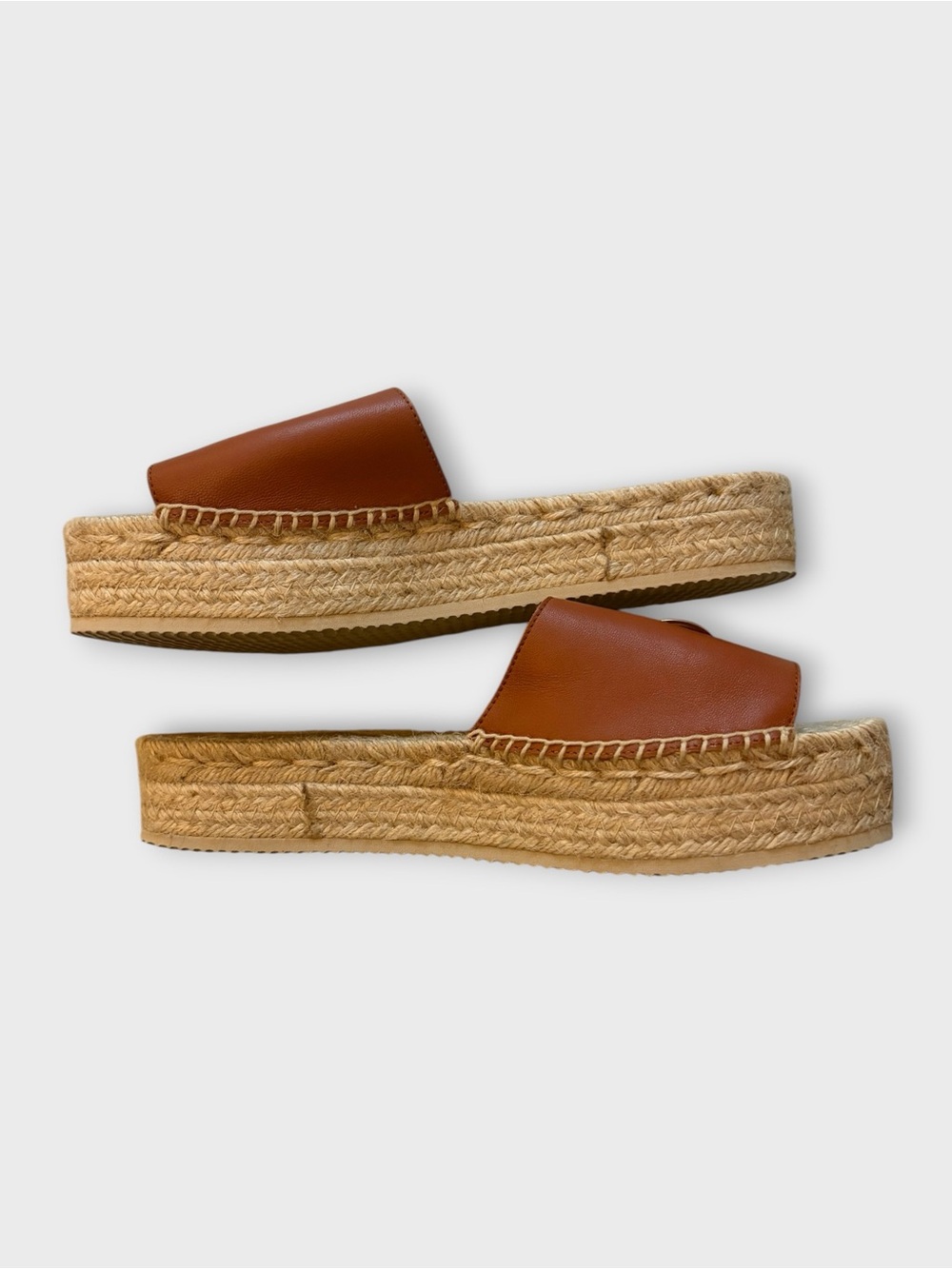VALENTINO BY MARIO VALENTINO WEDGE SLIDE ESPADRILLE LEATHER SANDAL EU 40/US 10 - Picture 5 of 5